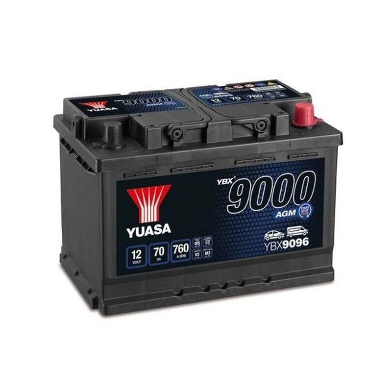 YUASA AGM 70Ah autobatéria 12V , 760A , YBX9096