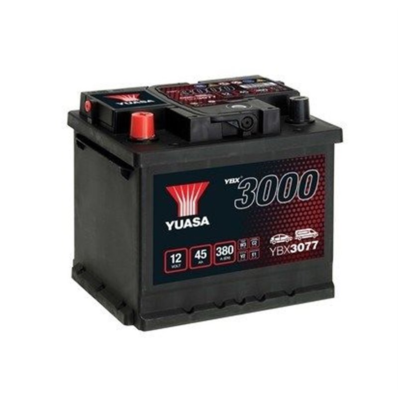 YUASA 45Ah autobatéria 12V , 380A , YBX3077