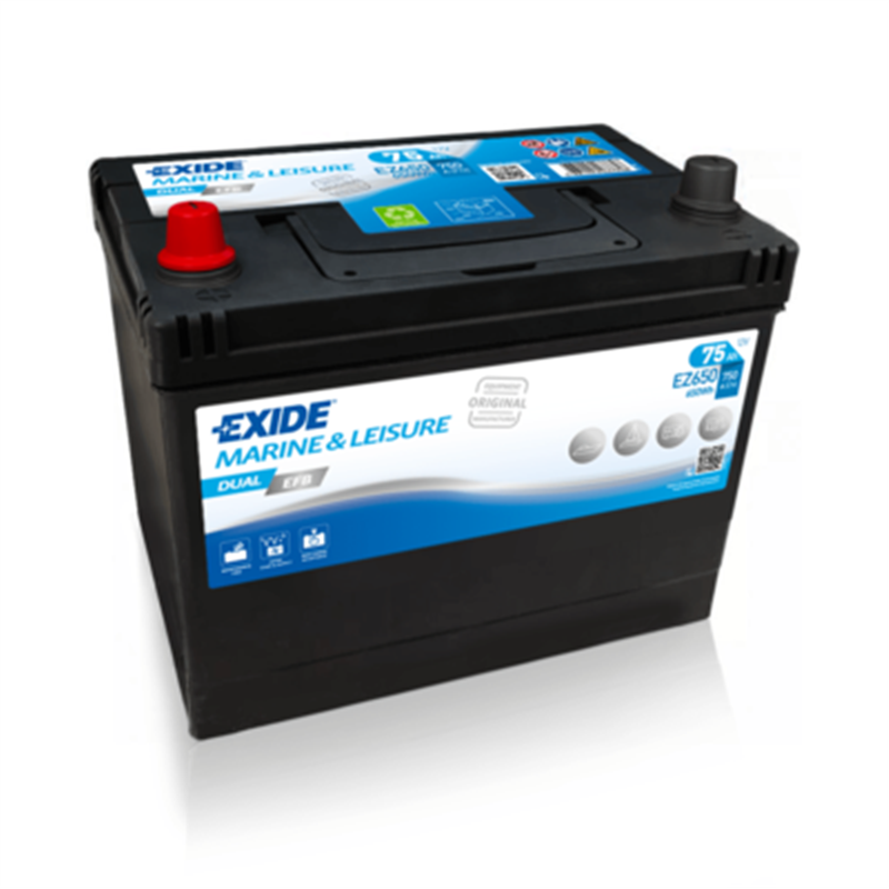 EXIDE Batéria DUALEFB 75Ah, 12V, EZ650