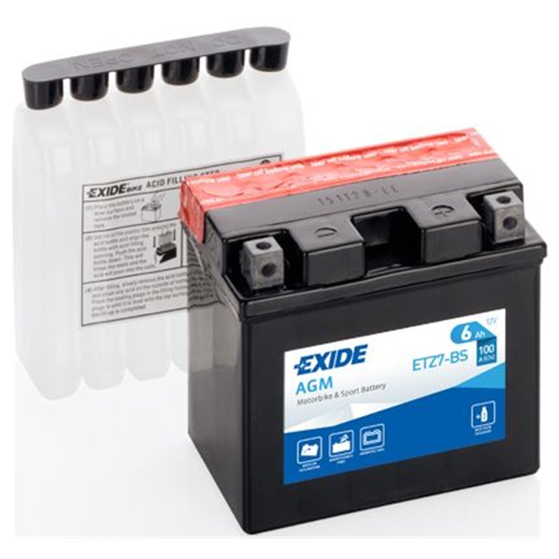 EXIDE motobatéria AGM12V , 6AH , 100A , ETZ7-BS