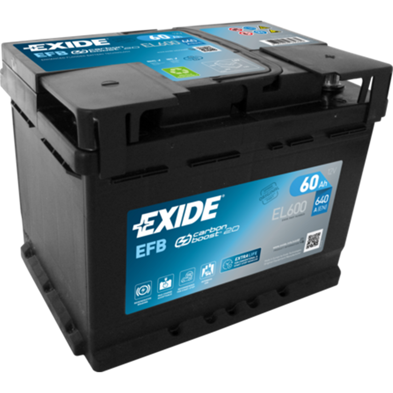 EXIDE EFB 60Ah autobatériaStart-Stop 12V , 640A , EL600