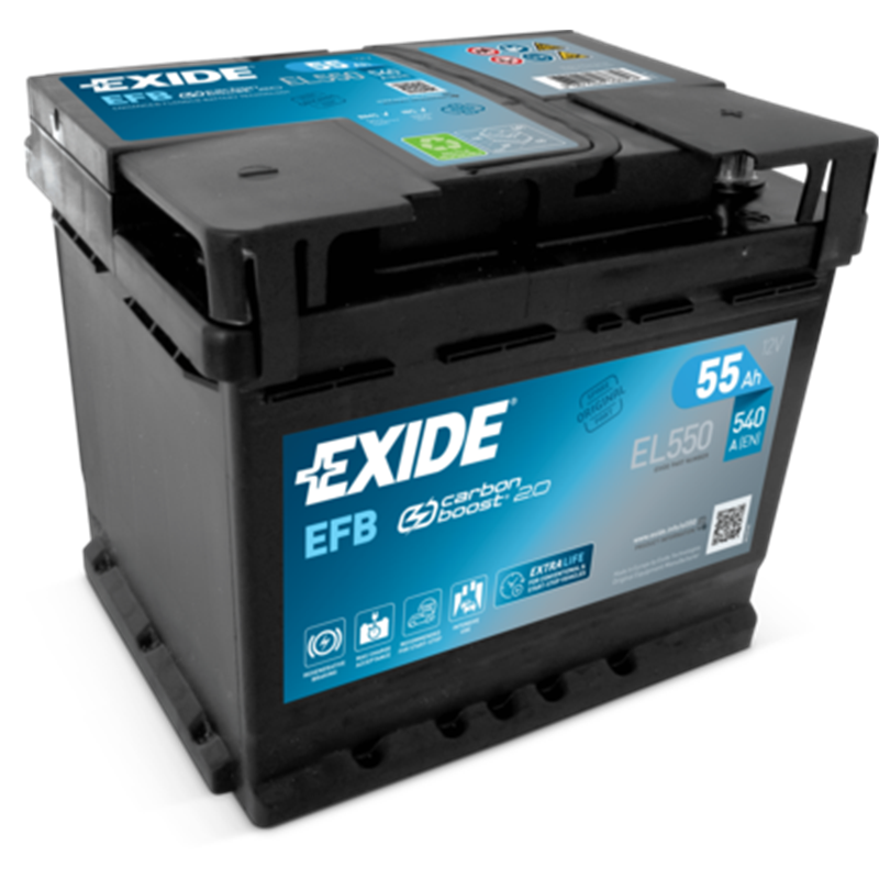 EXIDE EFB 55Ah autobatériaStart-Stop 12V , 540A , EL550