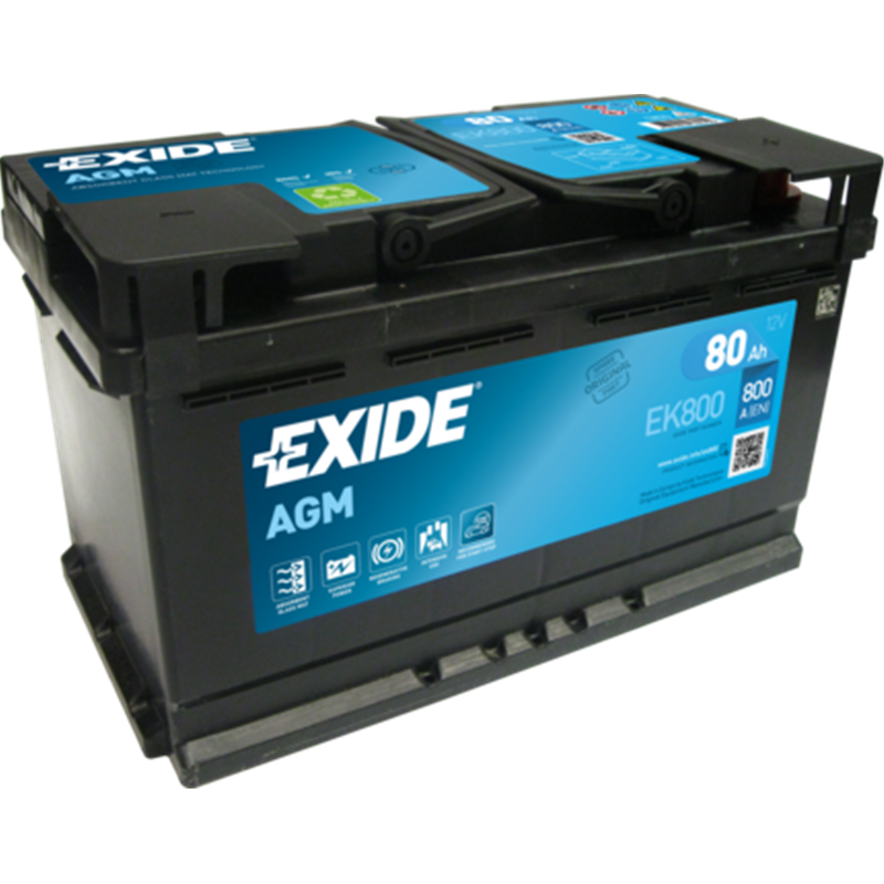 EXIDE AGM 80Ah autobatériaStart-Stop 12V , 800A , EK800