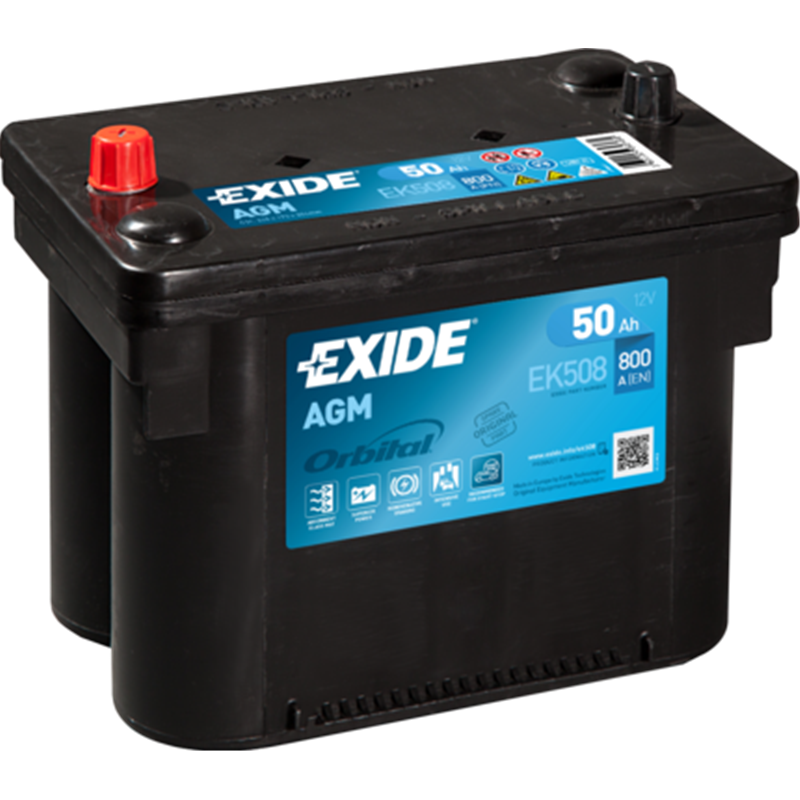 EXIDE AGM 50Ah autobatériaStart-Stop 12V , 800A ,EK508 - ĽAVÁ !!! EK508