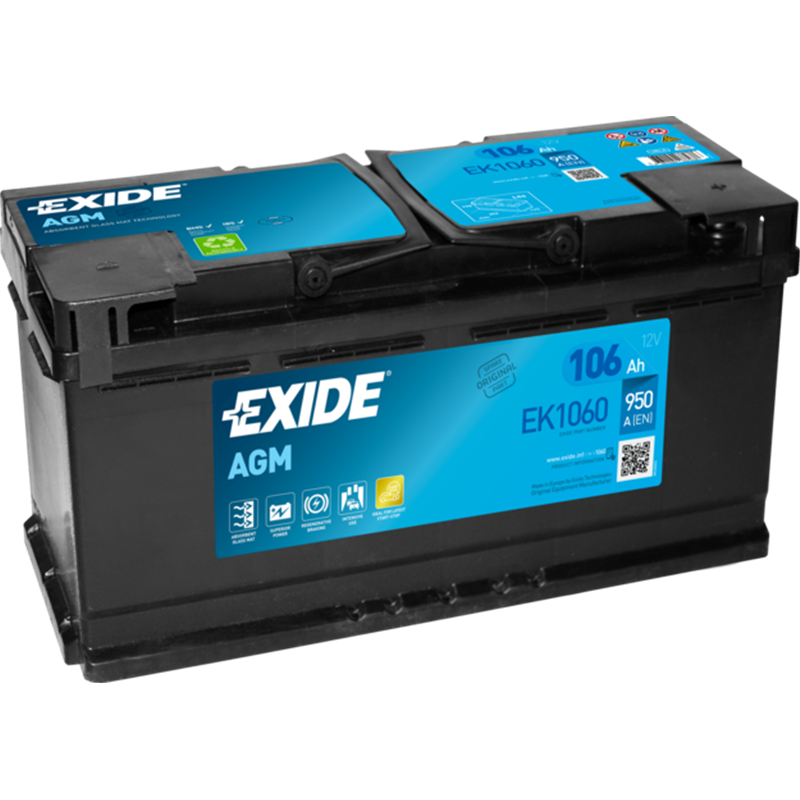 EXIDE AGM 106Ah autobatériaStart-Stop 12V , 950A EK1060