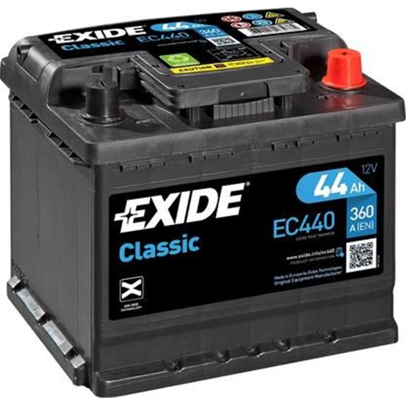 EXIDE Classic 44Ahautobatéria 12V , 360A , EC440