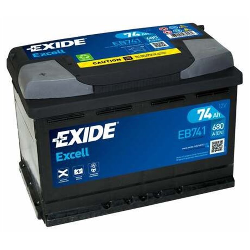 EXIDE Excell 74Ah autobatéria, 12V , 680A , ĽAVÁ !!! EB741