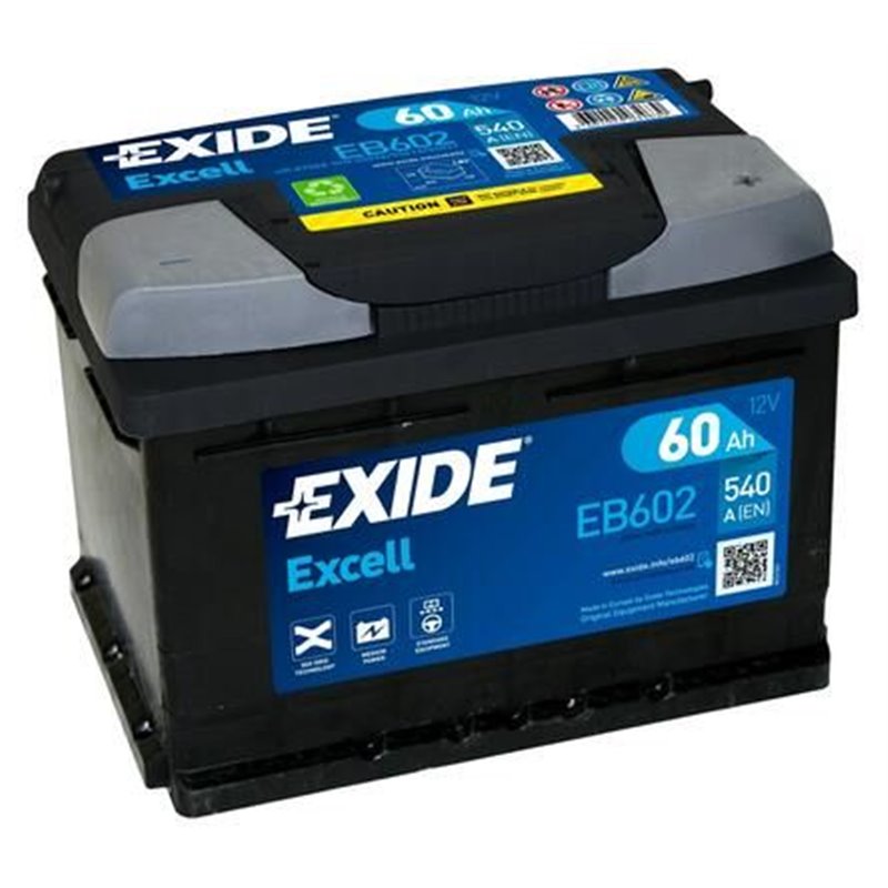 EXIDE Excell 60Ah autobatéria, 12V , 520A , EB602