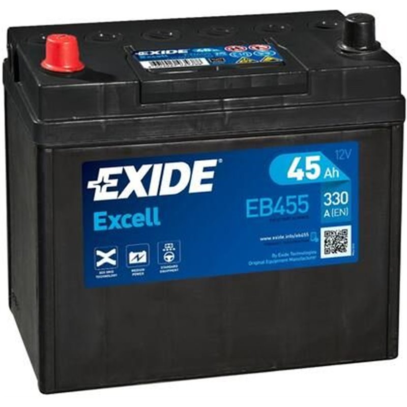 EXIDE Excell 45Ah autobatéria, 12V , 330A , ĽAVÁ !!! EB455