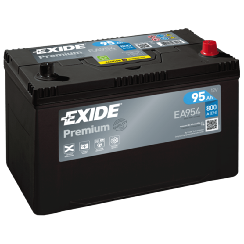 EXIDE Premium 95Ahautobatéria , 12V , 800A , EA954