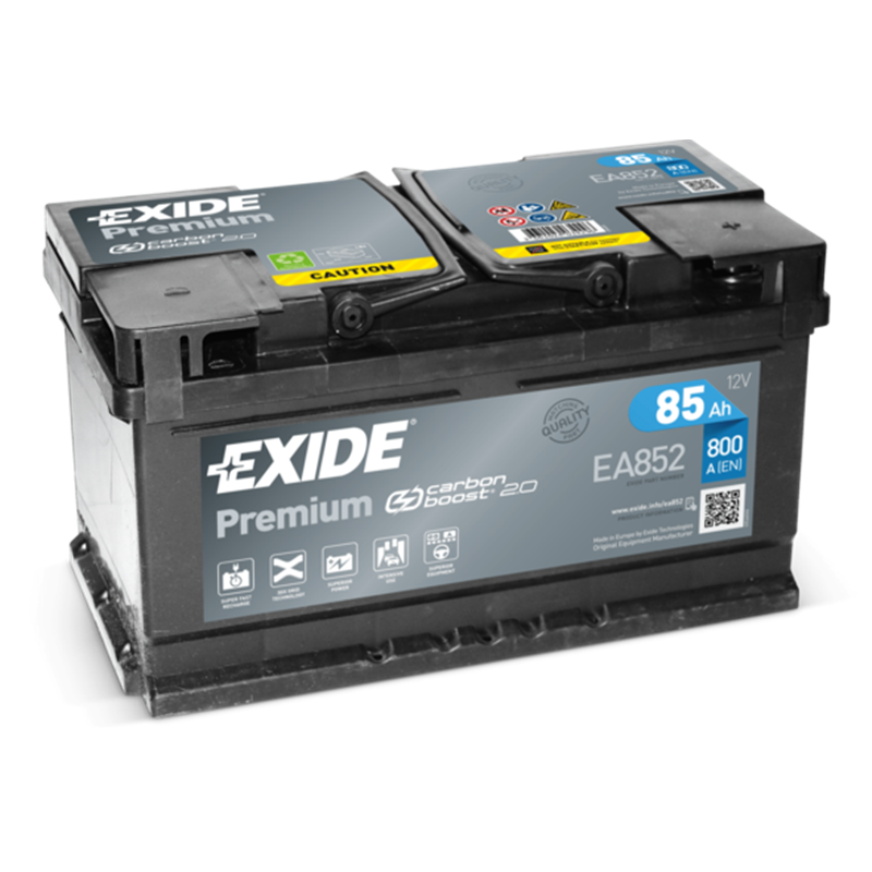 EXIDE Premium 85Ahautobatéria 12V , 800A , EA852