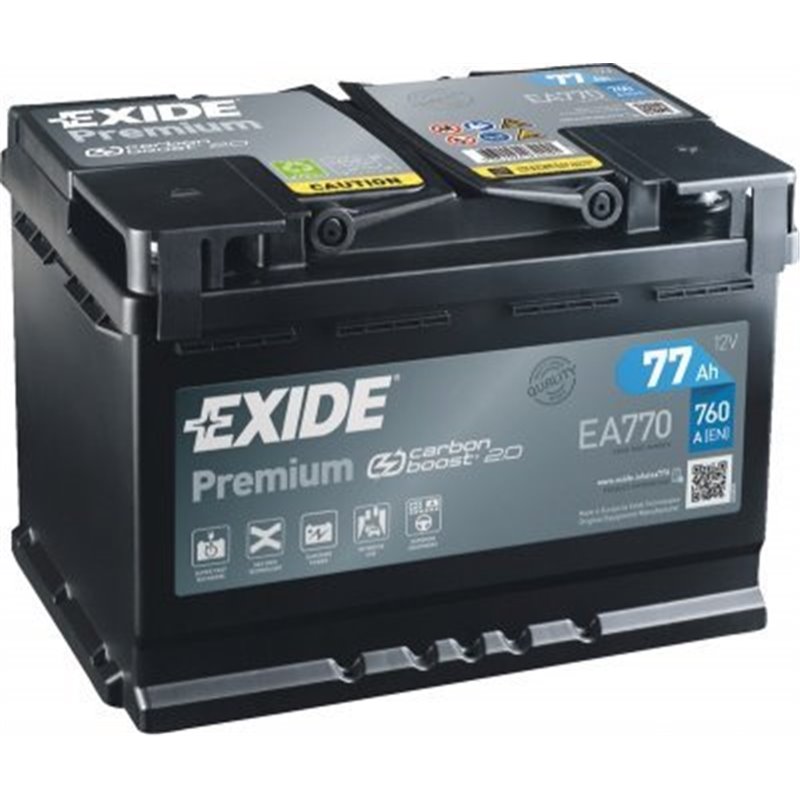 EXIDE Premium 77Ahautobatéria 12V , 760A , EA770