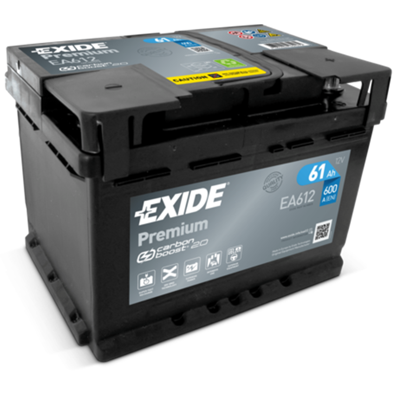 EXIDE Premium 61Ahautobatéria 12V , 600A , EA612