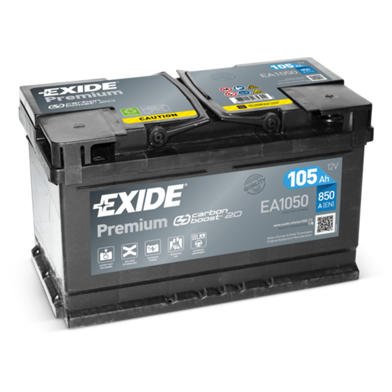 EXIDE Premium 105Ahautobatéria 12V , 850A , EA1050