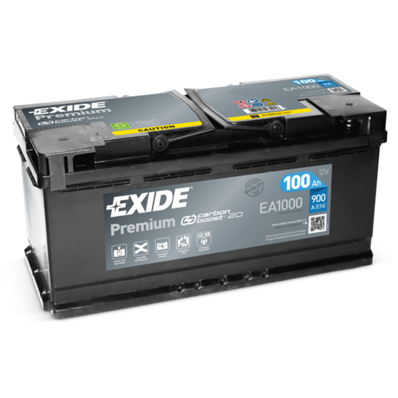 EXIDE Premium 100Ahautobatéria 12V, 900A, EA1000