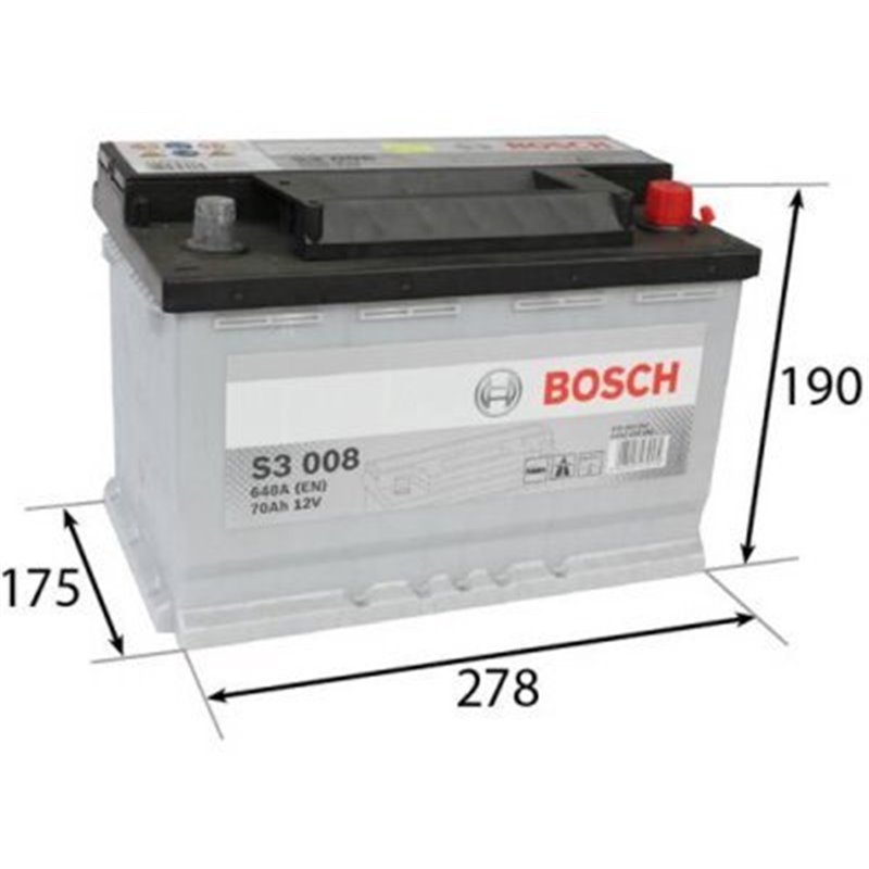 BOSCH S3 70Ah autobatéria 12V , 640A , 0 092 S30 080