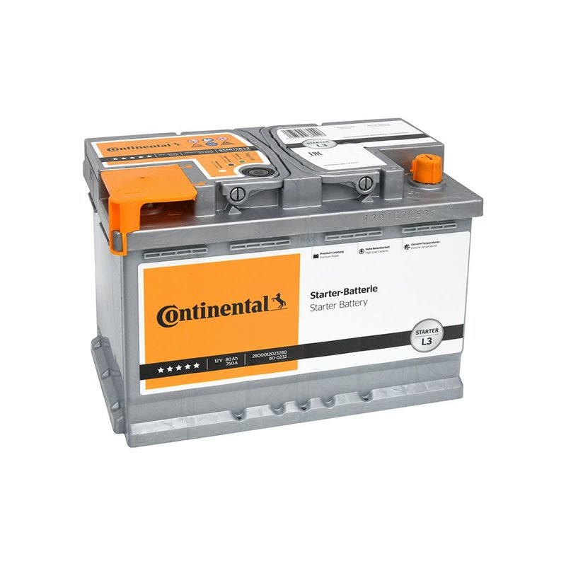 CONTINENTAL 80Ah, autobatéria 12V L3, 750A, 2800012023280