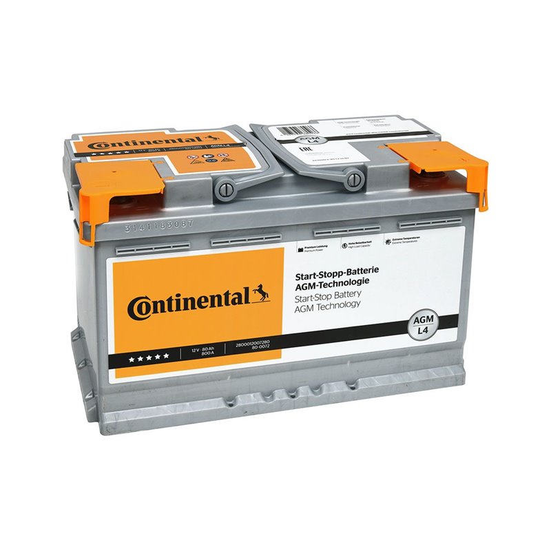 CONTINENTAL 80AhAGM L4 autobatéria 12V,800A, 2800012007280